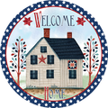001 Welcome Home Sign,  Patriotic Sign, Wreath Center, Wreath Attachment