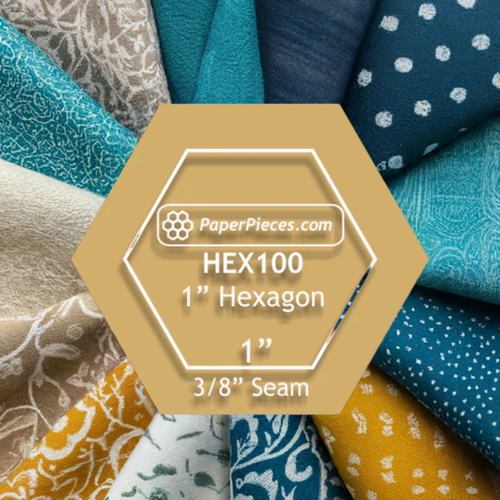 1" Hexagons: Acrylic Template With 3/8" Seam Allowance