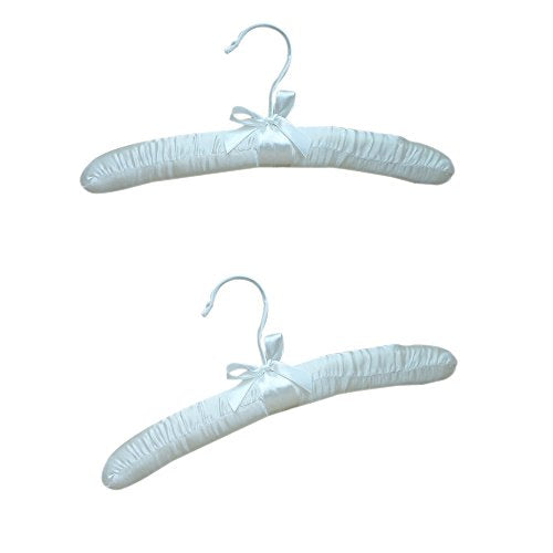 10" White Baby Satin Padded Hangers