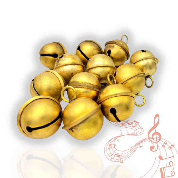 12pcs Light weight Brass Jingle Bells, Sleigh Bells for Home, Christmas Décor - Sweet Us