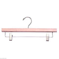 14" Wood Pant Skirt Hanger w/Clips Clothes Display Clear Varnish Lot of 100 New