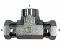 1602  |  Female Pipe to Female Pipes Swivel Branch Tee Adapter
