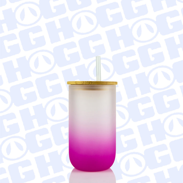 18oz Sublimatable Ombre Glass Wine Glass Case (25 Units) - Pink