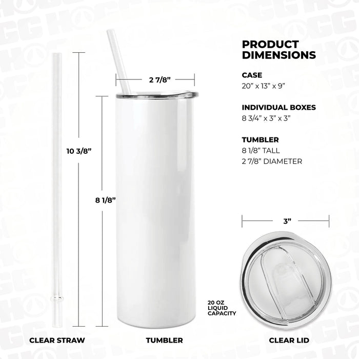 20oz Sublimatable Skinny Tumbler Case (24 Units)