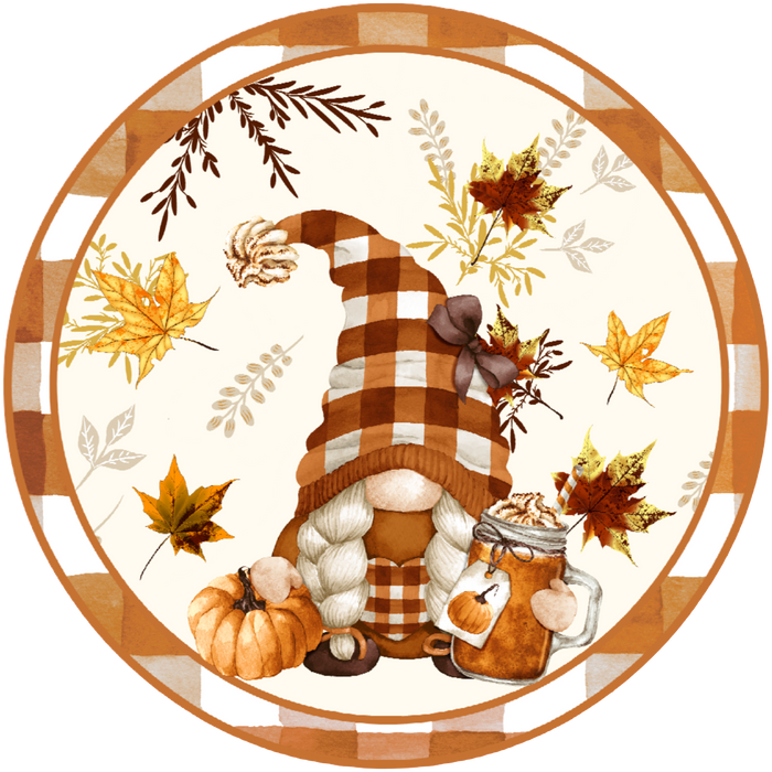 #26 Fall Gnome Sign,  Wreath Sign, Wreath Center, Wreath Attachment