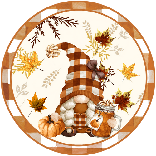 #26 Fall Gnome Sign,  Wreath Sign, Wreath Center, Wreath Attachment