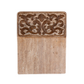 Acanthus Carved Wood & Marble Cutting Board Natural Large