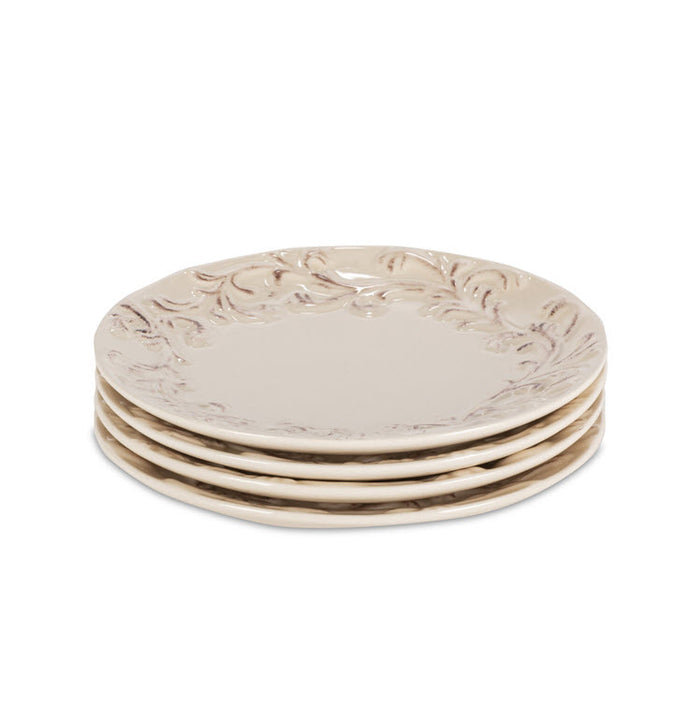 Acanthus Stoneware Dinner Plates Set/4