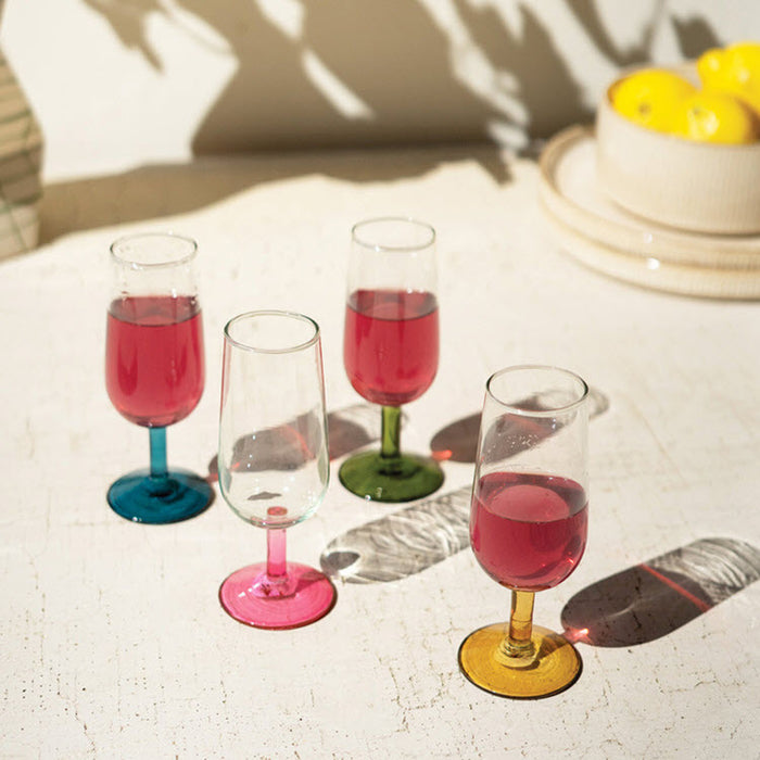 Aperitif Glasses with Colored Stems Set/4