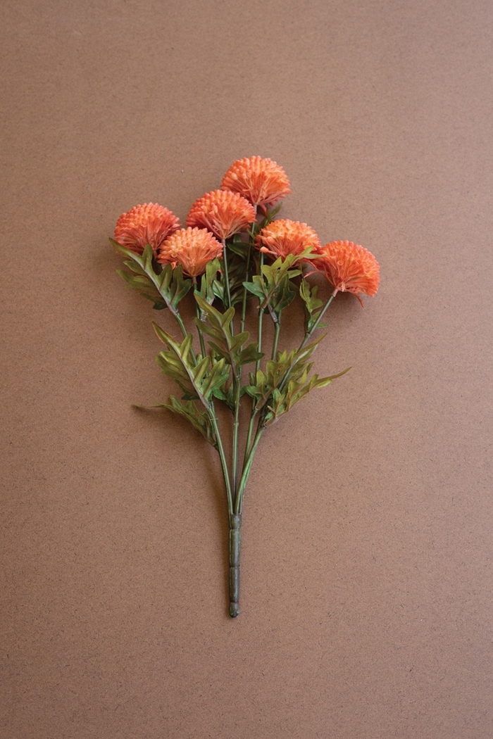 Artificial Orange Ball Dahlias Box/6 Bundles