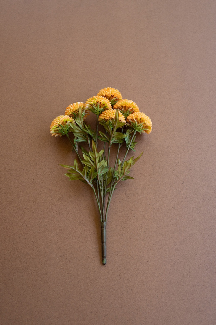 Artificial Yellow Ball Dahlias Box/6 Bundles