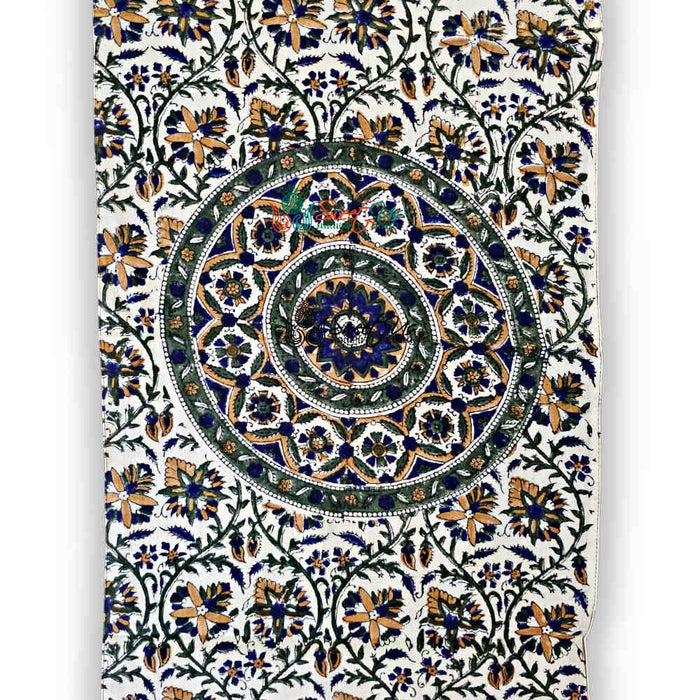 Vintage Paisley Lightweight Floral Cotton Long Scarf — Aqua Dusk - Sweet Us
