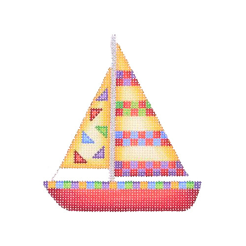 BB 1634 - By the Sea - Yellow & Red Sailboat