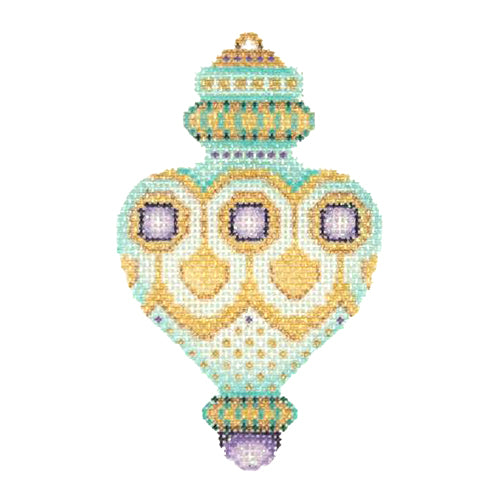 BB 2891 - Jeweled Christmas Ball - Aqua, Gold & Purple