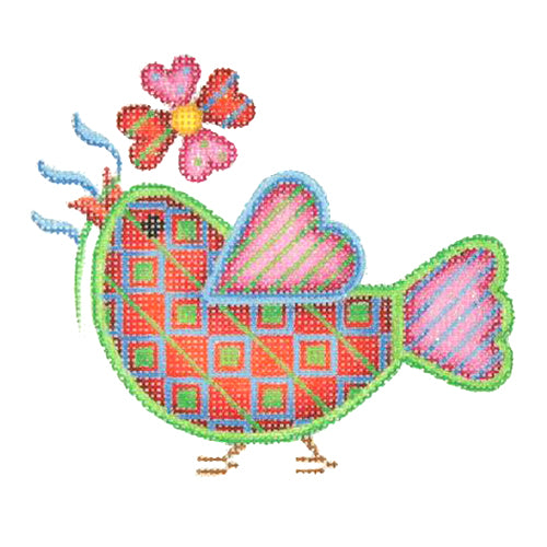 BB 3081 - Spring Sweetie Tweetie - Red with Square Pattern