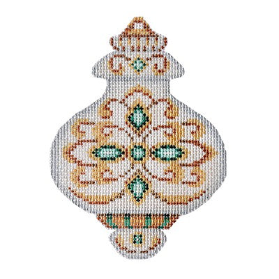 BB 3223 - White & Gold Ornament - Aqua Jewels