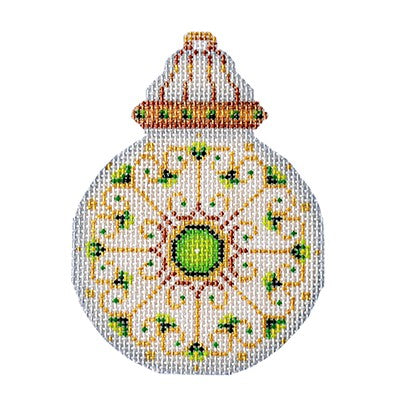 BB 3230 - White & Gold Ornament - Emerald Jewels