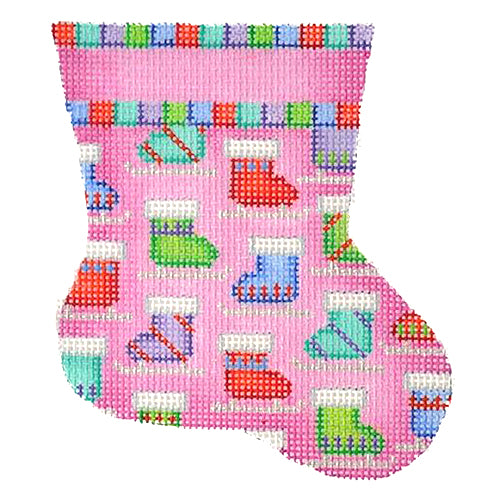 BB 6000 - Mini Stocking - Pink with Skates