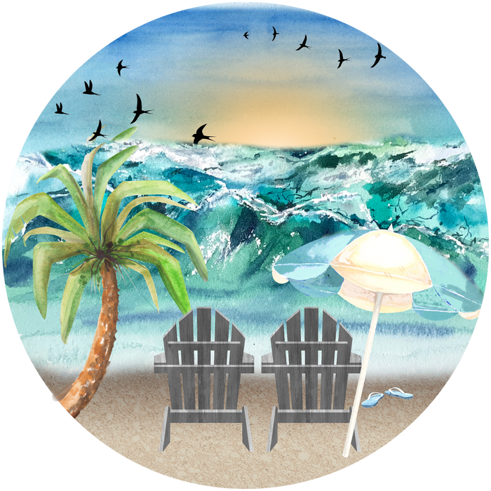 Beach Sign, Wreath Center, Wreath Attachment