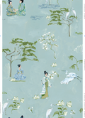 Bettie in Blue Green Wallpaper SWATCH