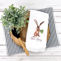 Bunny Rabbit Kitchen Towel, Bunny Décor, Hello Spring, Easter -Spring Kitchen Décor, Spring Hostess Gift