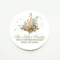Candle and Greenery Christmas Tree Return Address Sticker