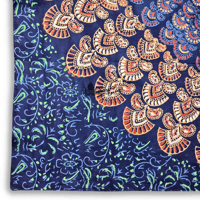 Cannes Vibrance Lightweight Floral Cotton Scarf — Neptune Blue - Sweet Us