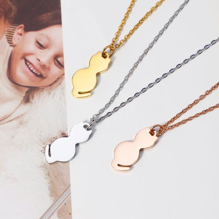 Cat Profile Necklace Personalized Cat Name Necklace Myron Necklace MelodyNecklace