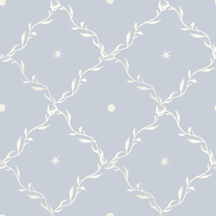 Celestial Trellis in Blue Fabric SWATCH
