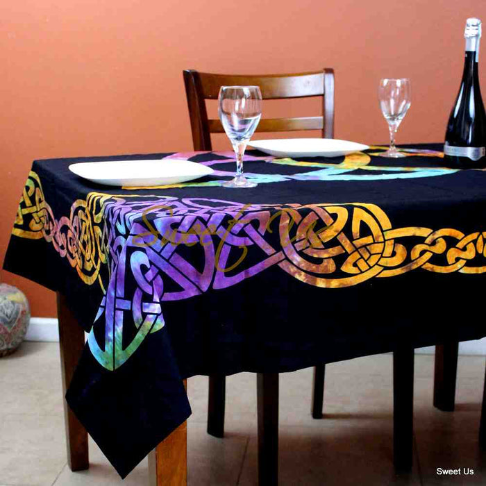Celtic Triquetra Cotton Tablecloth — Aurora Trinity - Sweet Us