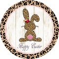 Cheetah Bunny, Happy Easter Sign, Easter Design, Easter Décor,  Wreath Center, Wreath Attachment