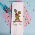Cheetah Bunny Tea Towel, Easter Design, Cheetah Bunny, Easter -Spring Kitchen Décor, Spring Hostess Gift