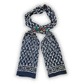 Chiara Petals Lightweight Floral Cotton Long Scarf — Noir - Sweet Us