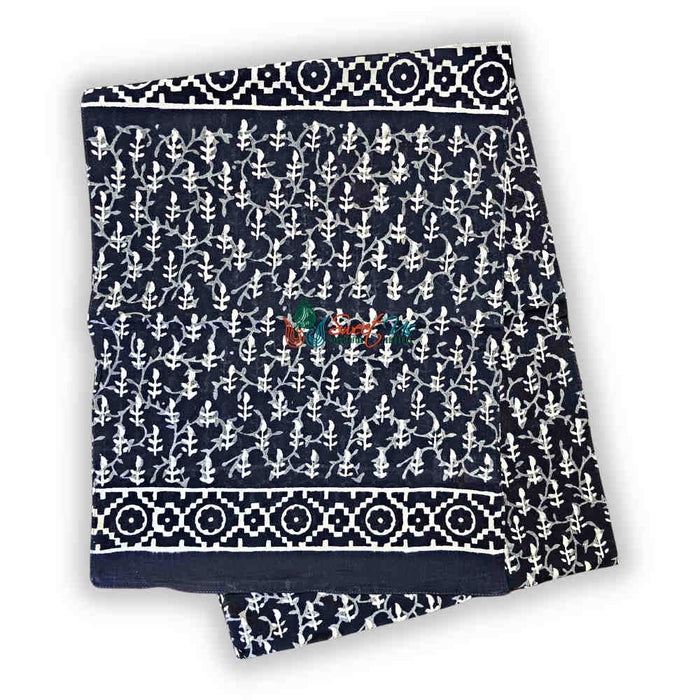 Chiara Petals Lightweight Floral Cotton Long Scarf — Noir - Sweet Us