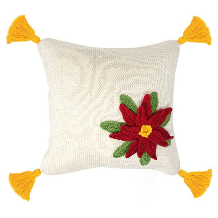 Christmas Poinsettia 10" Pillow