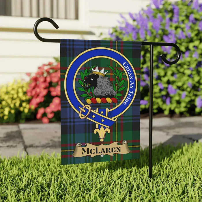 Clan McLaren Tartan Crest Garden Flag
