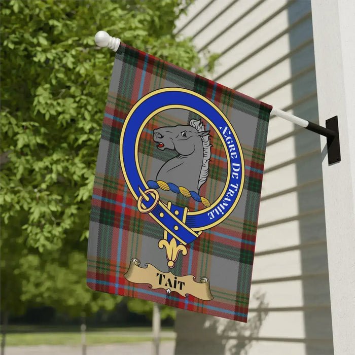 Tait Clan Crest Tartan House Flag