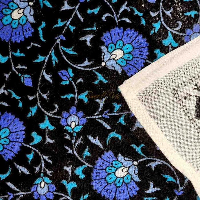 Cotton Floral Tablecloth for Rectangle Tables Black Kitchen Dining Linen