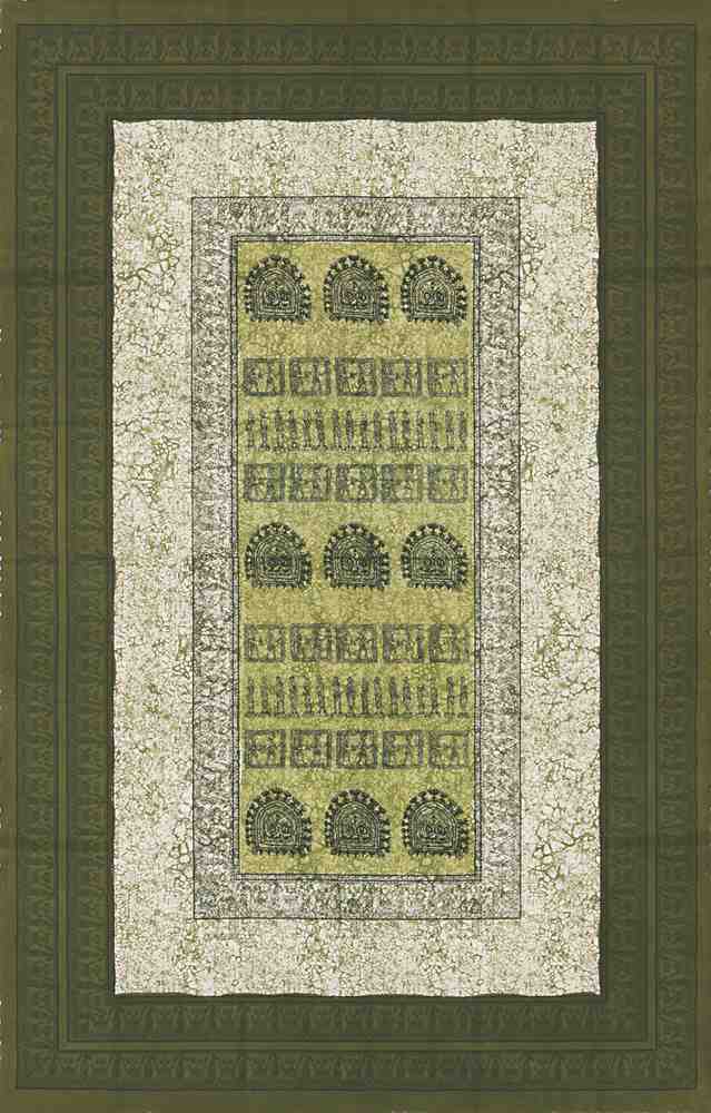 Cotton Royal Egyptian Kingdom Print Tablecloth Rectangle Green