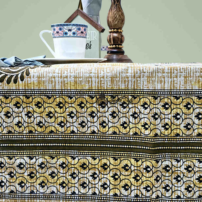 Crown Paisley Cotton Floral Tablecloth Rectangle, Canyon Clay - Sweet Us