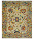Custom Made Antique Style Beige Colorful Hand knotted Traditional Oushak wool Area Rug - The Rug Decor
