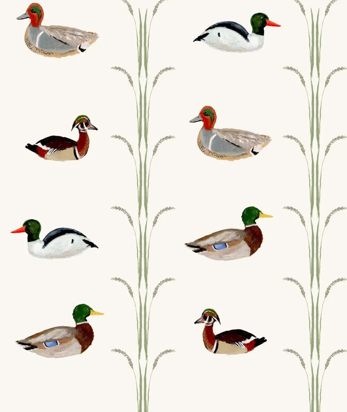 Ducks for Nicholas in Cream Wallpaper SWATCH