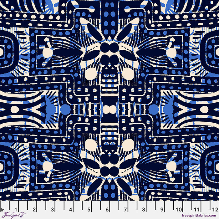 Echoes in Color - Indigo Labyrinth - by Kitty McCall with FreeSpirit Fabrics