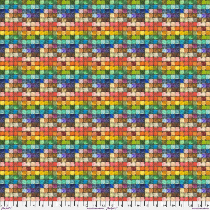 Eclectic Elements Colorblock Mosaic Fabric - Multi - by Tim Holtz with Free Spirit Fabrics