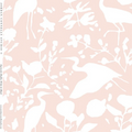 Egrets for Hadley in White and Blush Wallpaper SWATCH