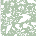 Egrets for Hadley in White and Leaf Fabric SWATCH