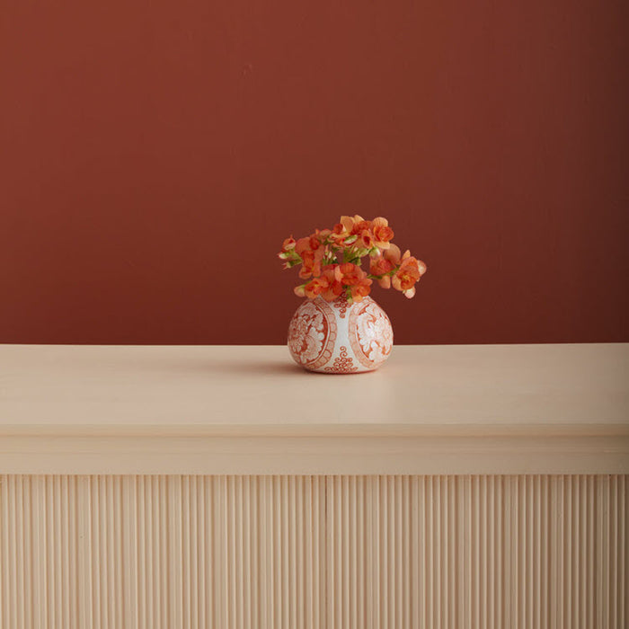 Eleanor Chinoiserie Vase Coral 4.75"