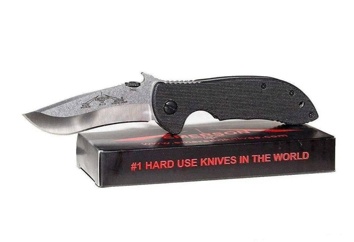 Emerson Mini Commander SF Plain Stonewashed Blade - NORTH RIVER OUTDOORS