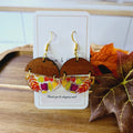 Fall Leaves & Wood Earrings