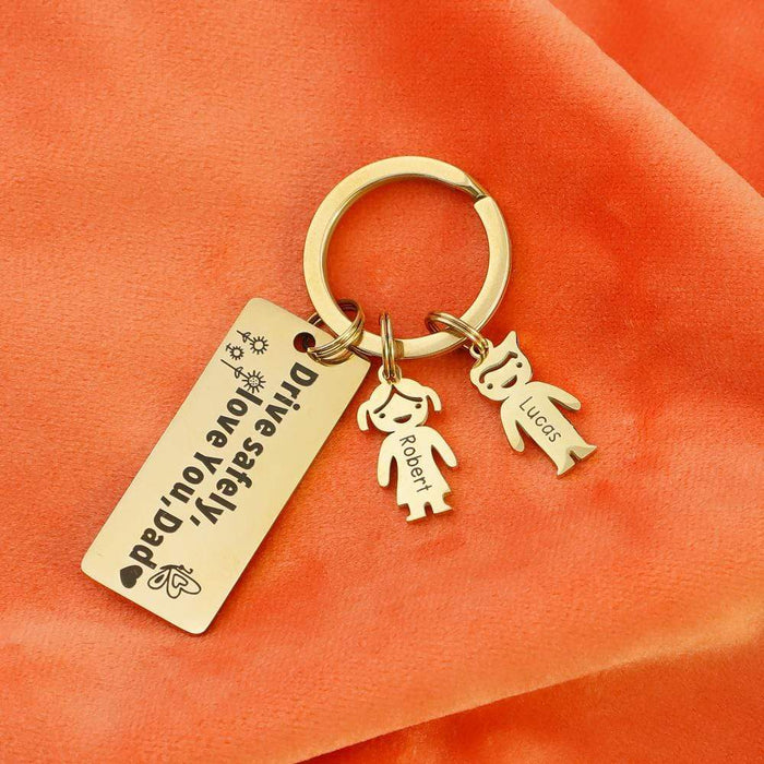 Christmas Gift for Dad Customized Family Kids Charm Keychain（we ship worldwide） Necklace for man MelodyNecklace